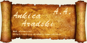 Ankica Aradski vizit kartica